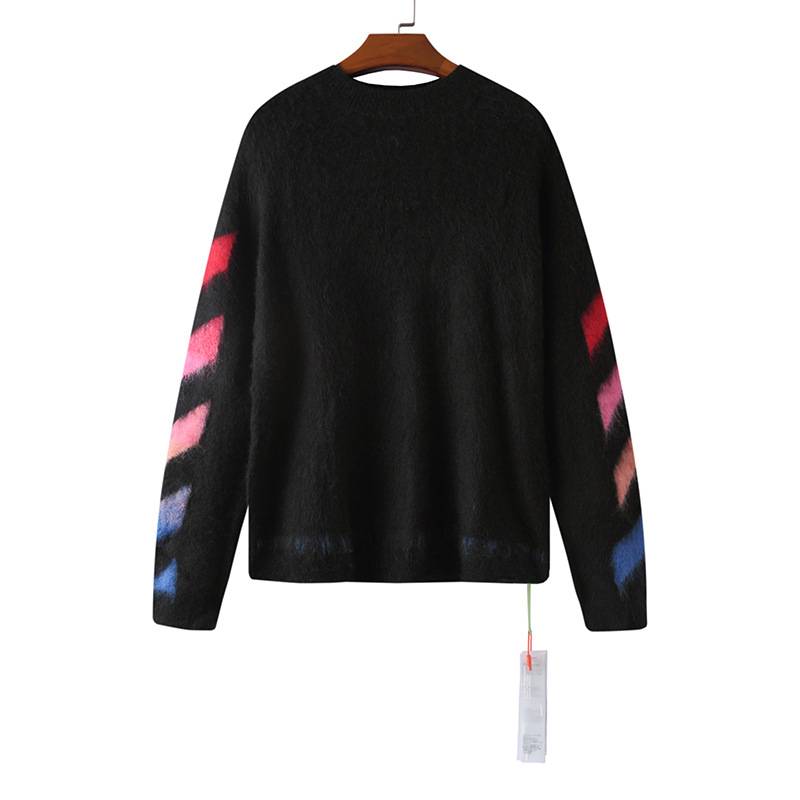 High-quality Justin Bieber swag merch black sweater with colorful stripe details on sleeves for trendy fans.
