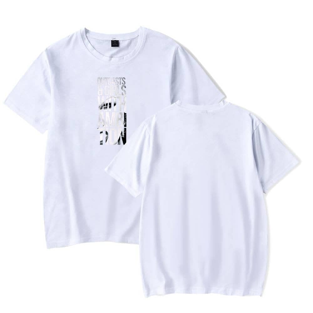 Justin Bieber swag merch white graphic T-shirts with bold design and trendy style. Perfect for fans wanting to showcase their love for the pop star's fashion line and streetwear vibe.