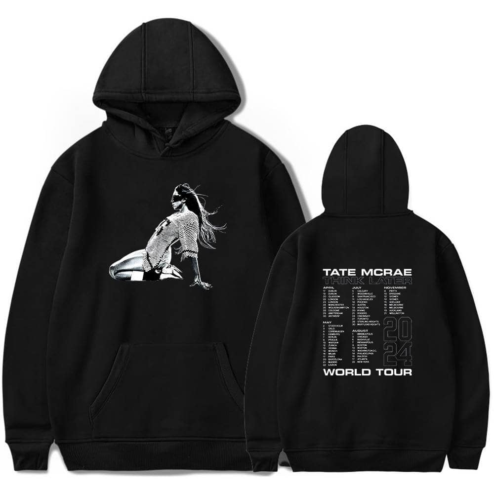 Justin Bieber swag merch hoodie featuring a stylish graphic of a woman on the front and a 2024 world tour tour schedule on the back, perfect for fans.