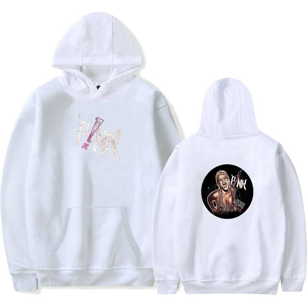 Pink Justin Bieber hoodie with glitter lettering and bold graphic print, fashionable swag merch for fans.