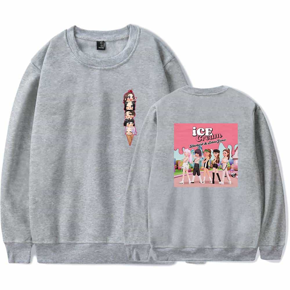 Justin bieber swag merch sweatshirt with a cute ice cream graphic featuring Blackpink & Selena Gomez design.