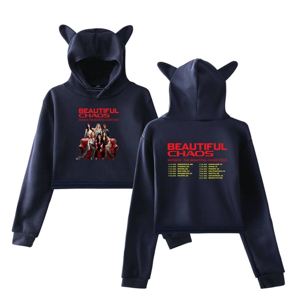 BEAUTIFUL CHAOS Justin Bieber swag merch hoodie with a graphic print and text, featuring a stylish design inspired by Justin Bieber’s tour merchandise.