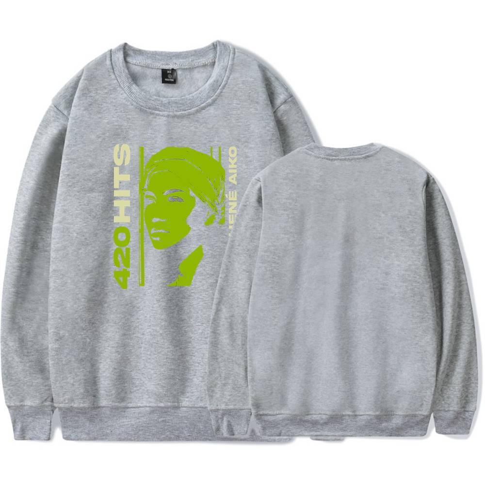420 HITS Justin Bieber swag merch sweatshirt with bold graphic print of a woman's face in neon green, inspired by Bieber's popular style, perfect for fans and streetwear enthusiasts.