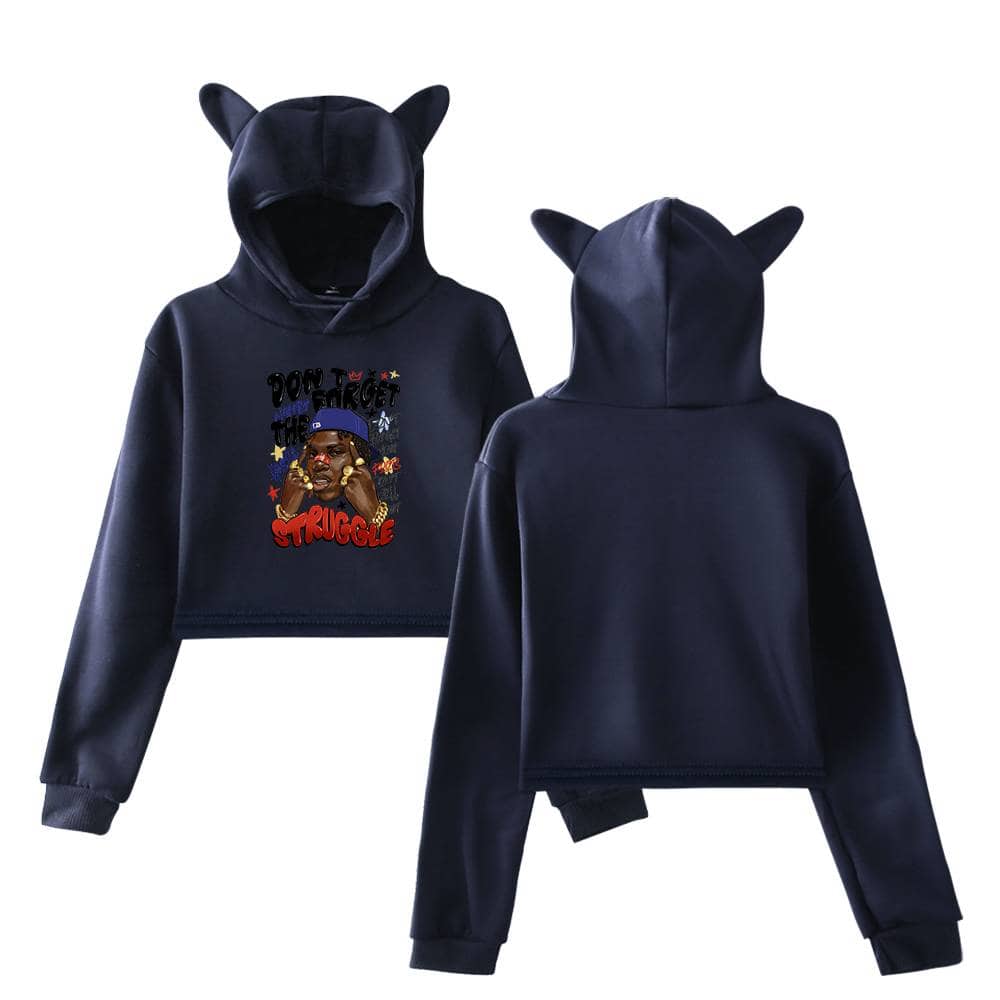 Justin Bieber swag merch hoodie set with bear ears, featuring bold graphic print and streetwear style, perfect for fans of urban fashion and hip-hop-inspired apparel.