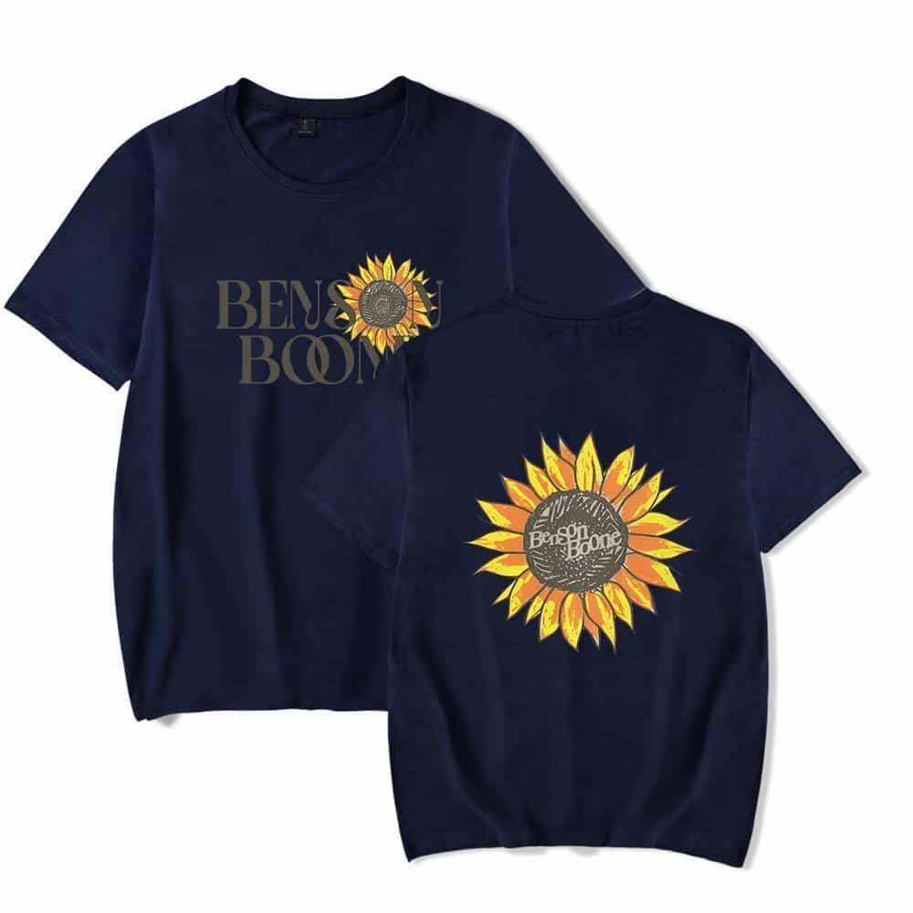 Sunflower Justin Bieber swag merch T-shirts, stylish graphic tees featuring "Benson Boone" design, perfect for fans of Justin Bieber fashion and streetwear.