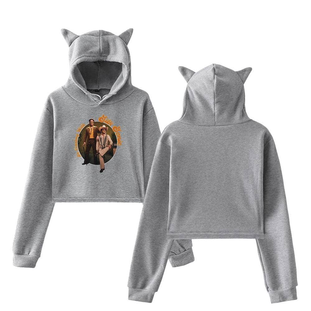 Justin bieber swag merch hoodie and sweatpants set featuring a graphic print of Justin Bieber with playful cat ear details on the hood, perfect for fans in search of stylish, trendy apparel.