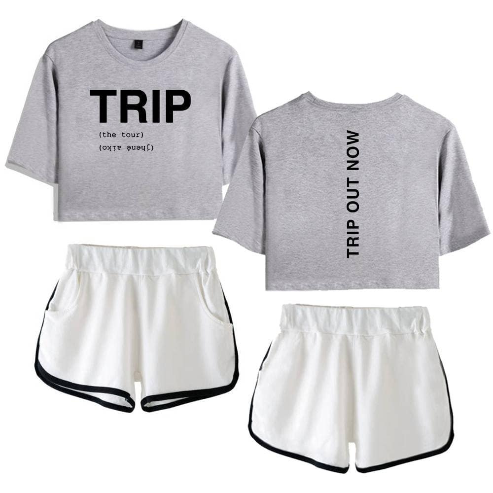 TRIP sweatshirt with graphic text, casual short sleeve top for Justin Bieber swag merch.