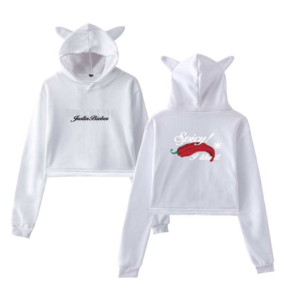 Justin Bieber swag hoodie set with playful chili pepper graphic and embroidered text, perfect for fans seeking trendy and fun streetwear style.