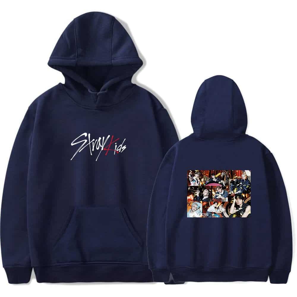 Justin Bieber swag merch hoodie with bold graphic print in dark navy color. Perfect for fans wanting stylish and trendy streetwear inspired by Justin Bieber's fashion sense.