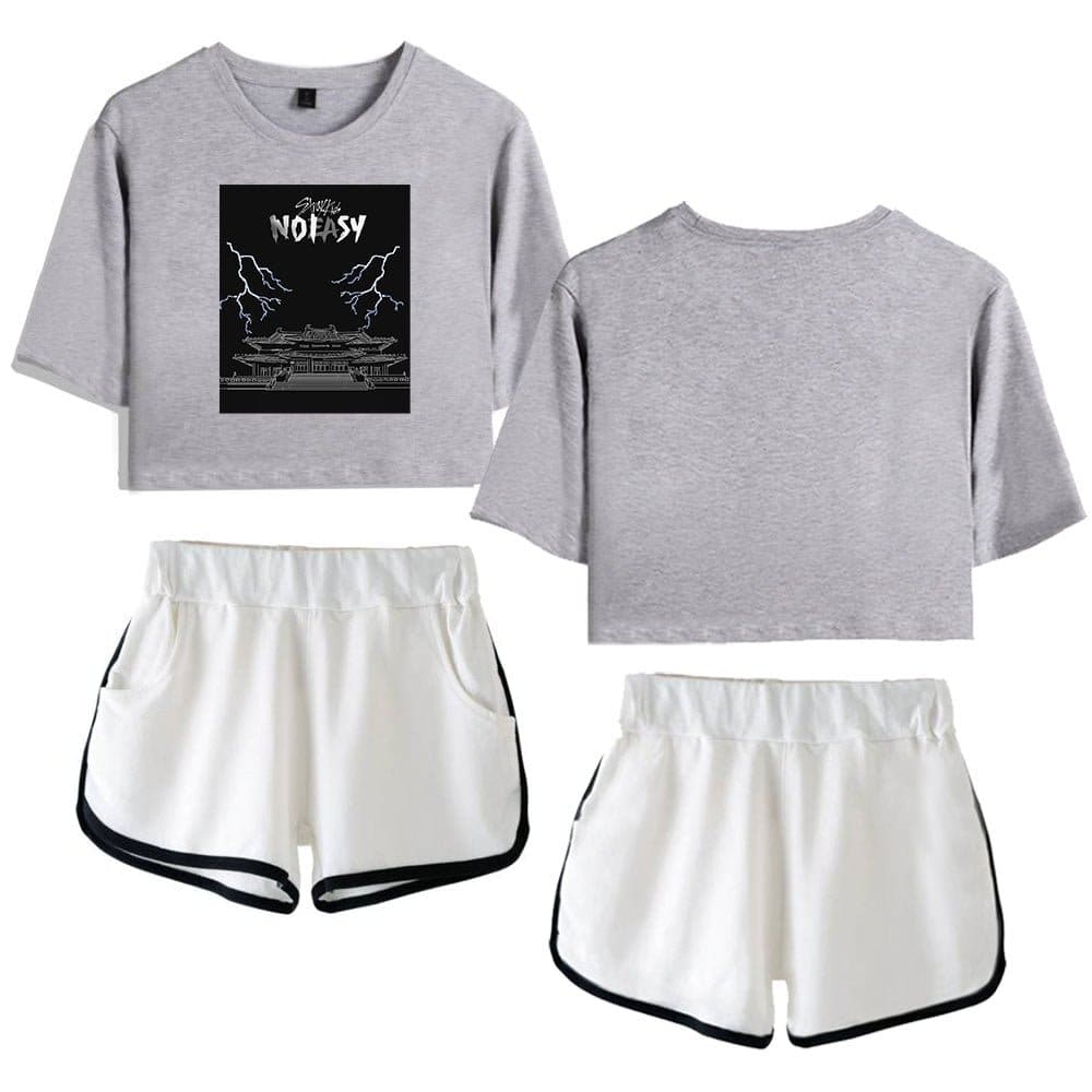 Black graphic cropped sweatshirt with lightning and building design, perfect for Justin Bieber swag merch style.