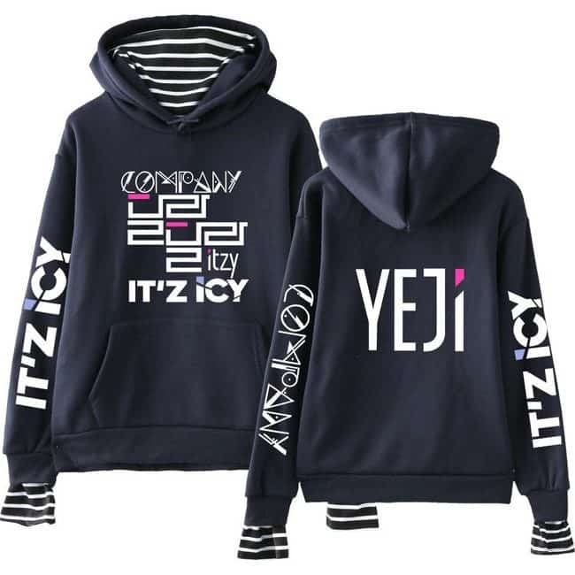 Bright navy hoodie featuring bold white and pink text, inspired by Justin Bieber swag merch, with unique graphic designs and striped inner lining for a trendy street style look.