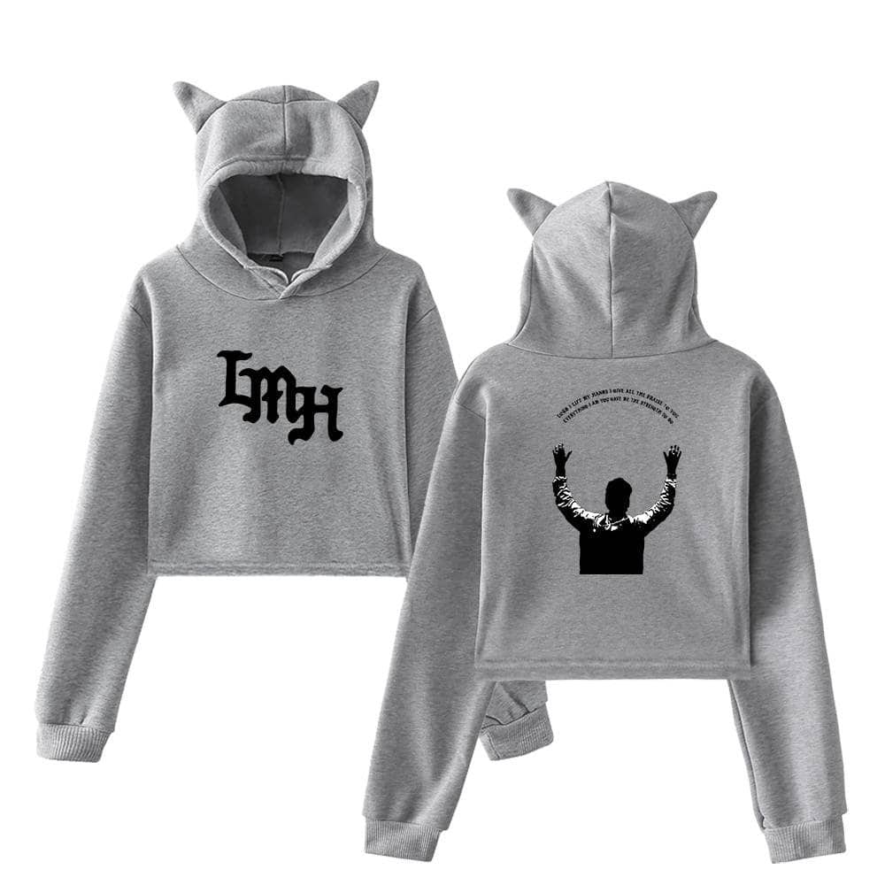 Hoodie with cat ears and "Loyal" text, front and back design.