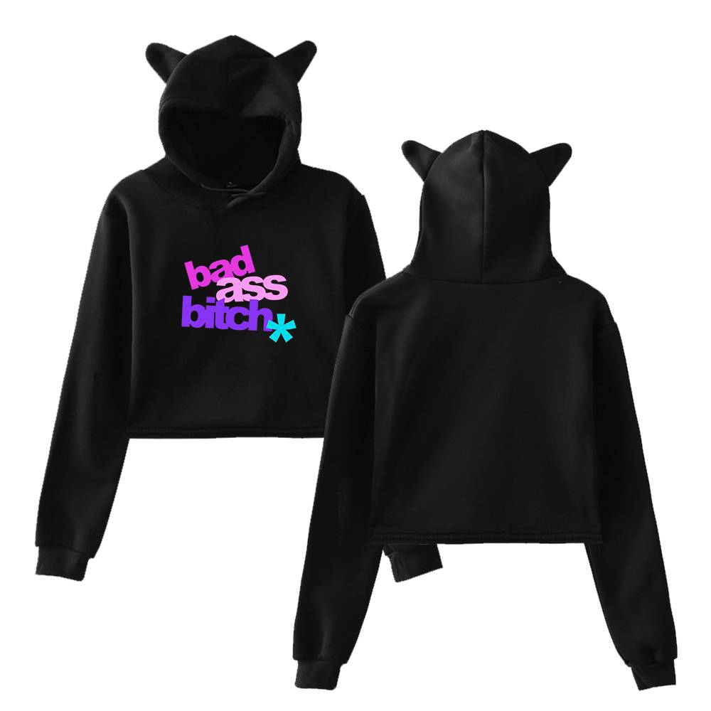 Justin Bieber Bad Ass Bitch Cropped Hoodie - Image 2